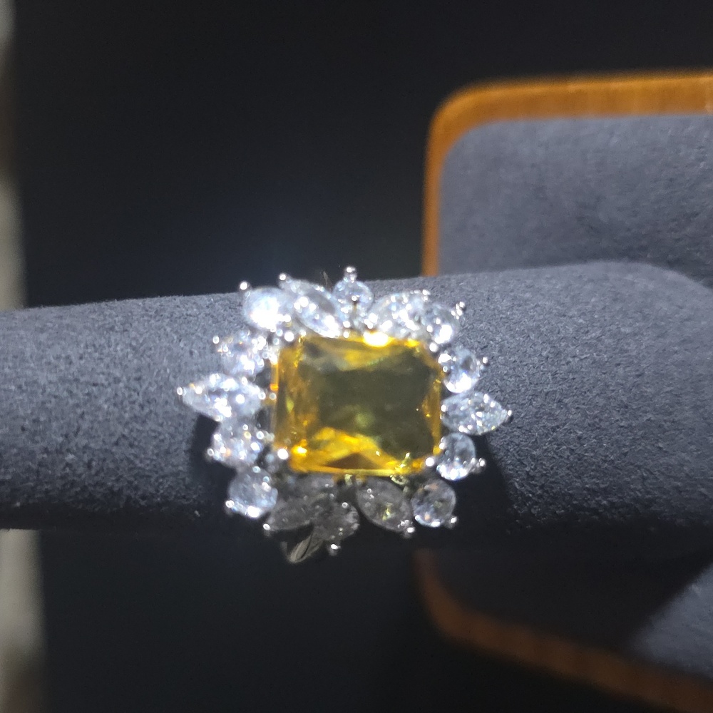 ALLURE  Yellow and Silver Gemstone Ring - Picture 2 of 4